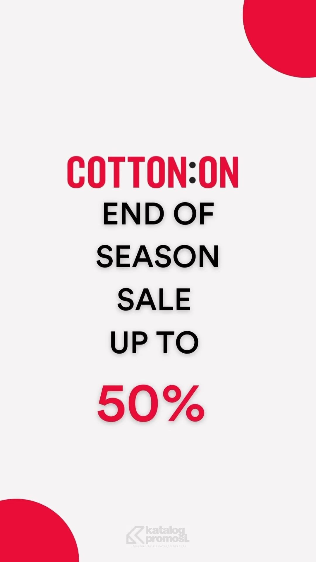Promo Cotton On End Of Season Sale! Enjoy up to 50% OFF