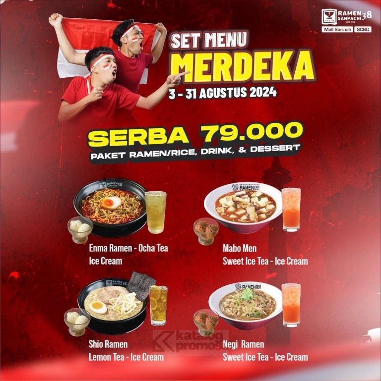 Promo Ramen 38 Sanpachi Spesial Set Merdeka cuma Rp. 79.000