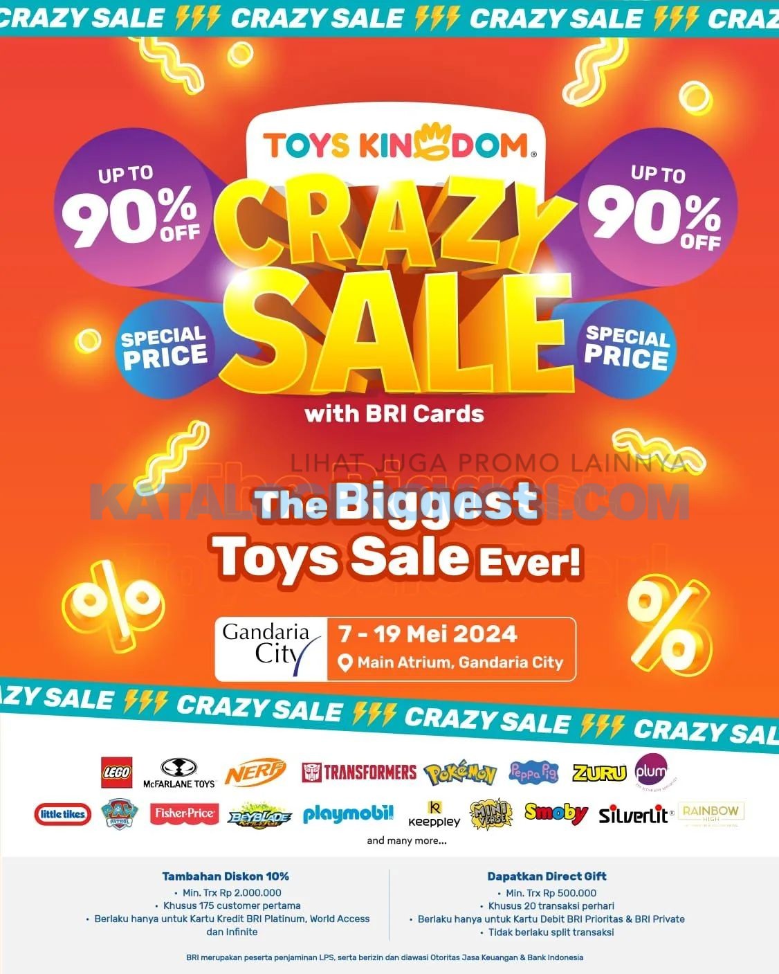 TOYS KINGDOM Crazy Sale di Pakuwon Trade Center Surabaya - DISKON HINGGA 90% hingga tanggal 19 Mei 2024 saja