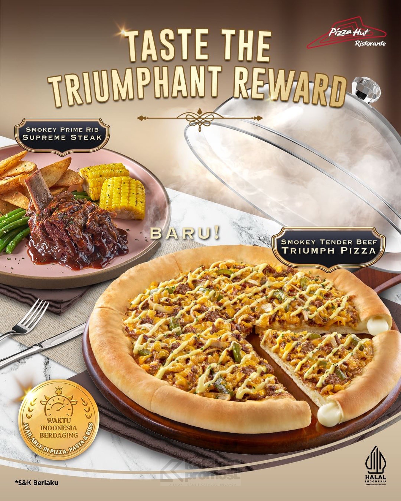 BARU! Smokey Tender Beef Triumph Pizza di Pizza Hut Ristorante