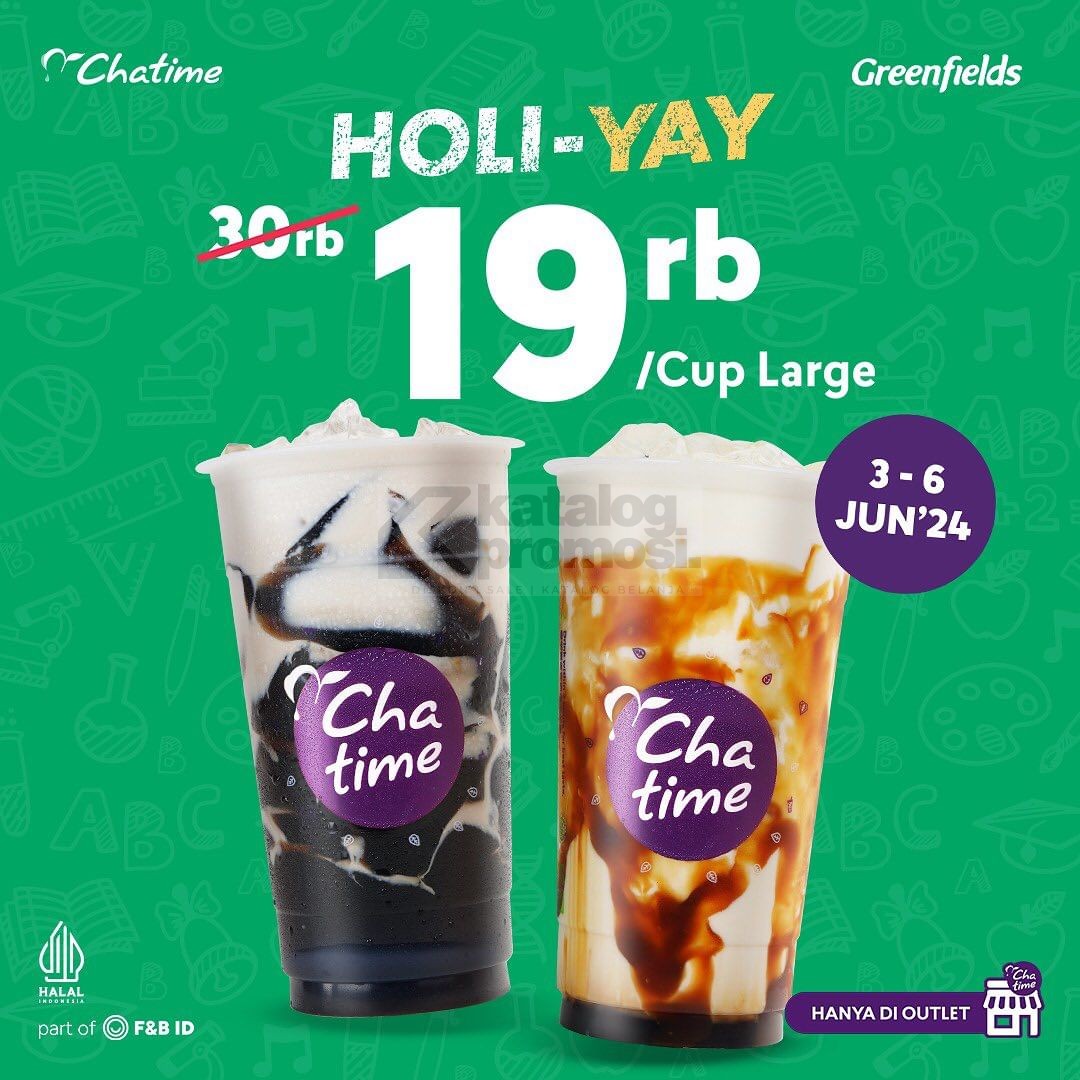 Promo Chatime Holi Yay Harga Spesial Menu Best Seller Ukuran Large