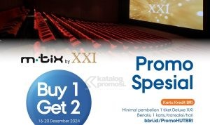 Promo CINEMA XXI BRI - BUY 1 GET 2 untuk Tiket Deluxe