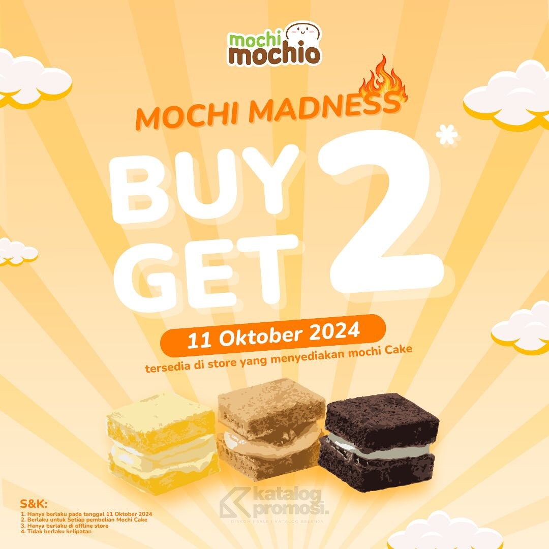 Promo MOCHI MOCHIO Mochi Madness Buy 2 Get 2 Mochi Cake*