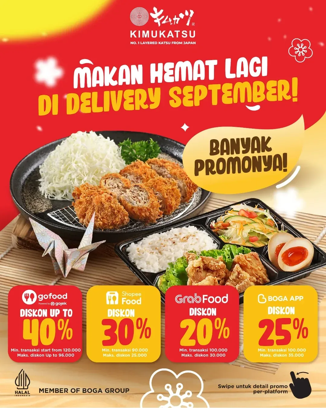 Promo DELIVERY KIMUKATSU DISKON HINGGA 56% khusus pemesanan via ONLINE DELIVERY