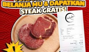 Promo Sakabe Buffet Steak Gratis dengan Struk Belanja