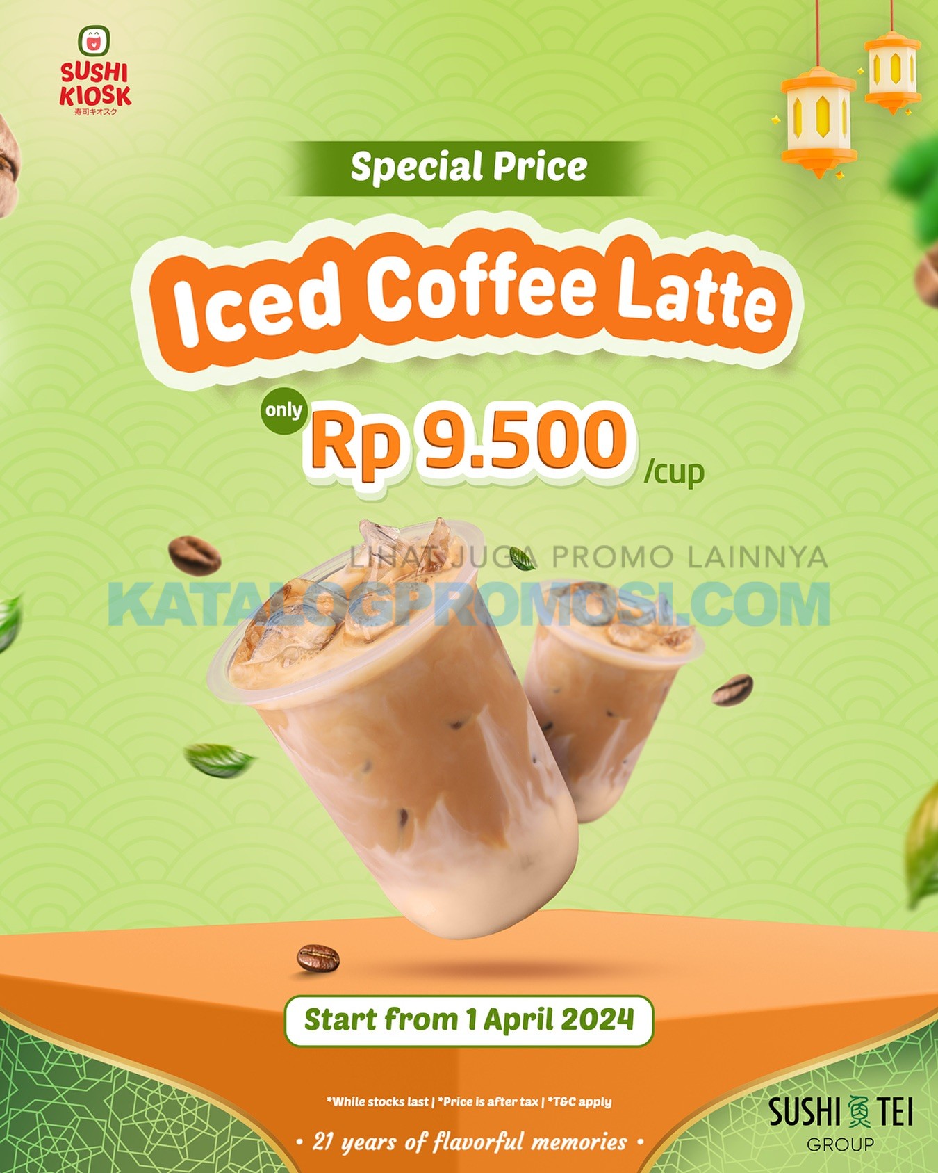 Promo Sushi Kiosk Special Price Iced Coffee Latte