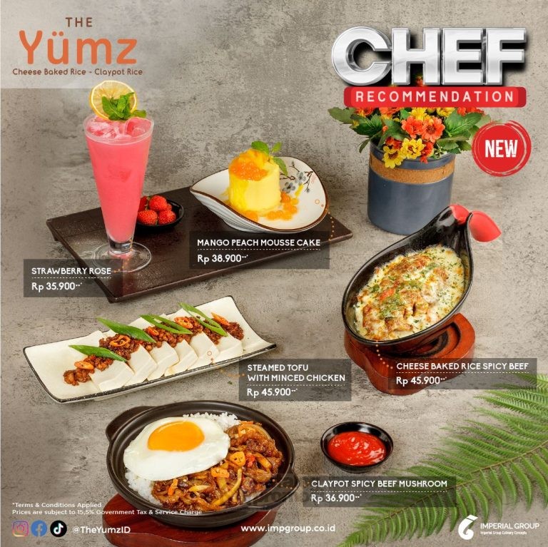 The Yumz Promo Menu Chef Recommendation - Menu Spesial mulai dari Rp. 35.900++ tersedia sd 31 Agustus 2024