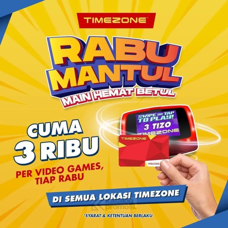 PROMO TIMEZONE RABU MANTUL MAIN VIDEO GAMES di semua lokasi Timezone CUMA 3 RIBU*!!!