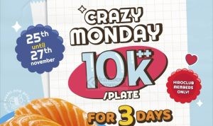 Promo SUSHI GO! Crazy Monday Only 10K/ Plate*