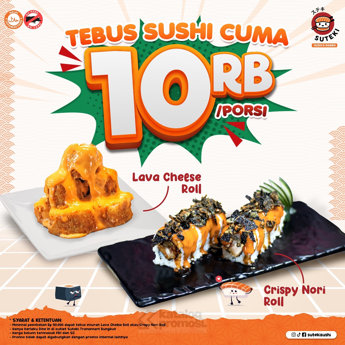 Promo SUTEKI SUSHI TEBUS MURAH SUSHI cuma Rp. 10RIBUAN AJA!