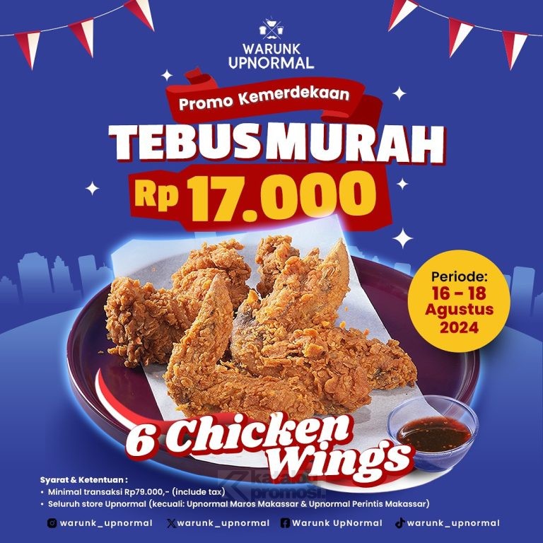 Promo WARUNK UPNORMAL Spesial Kemerdekaan Tebus Murah cuma Rp. 17.000 berlaku tanggal 16-18 Agustus 2024