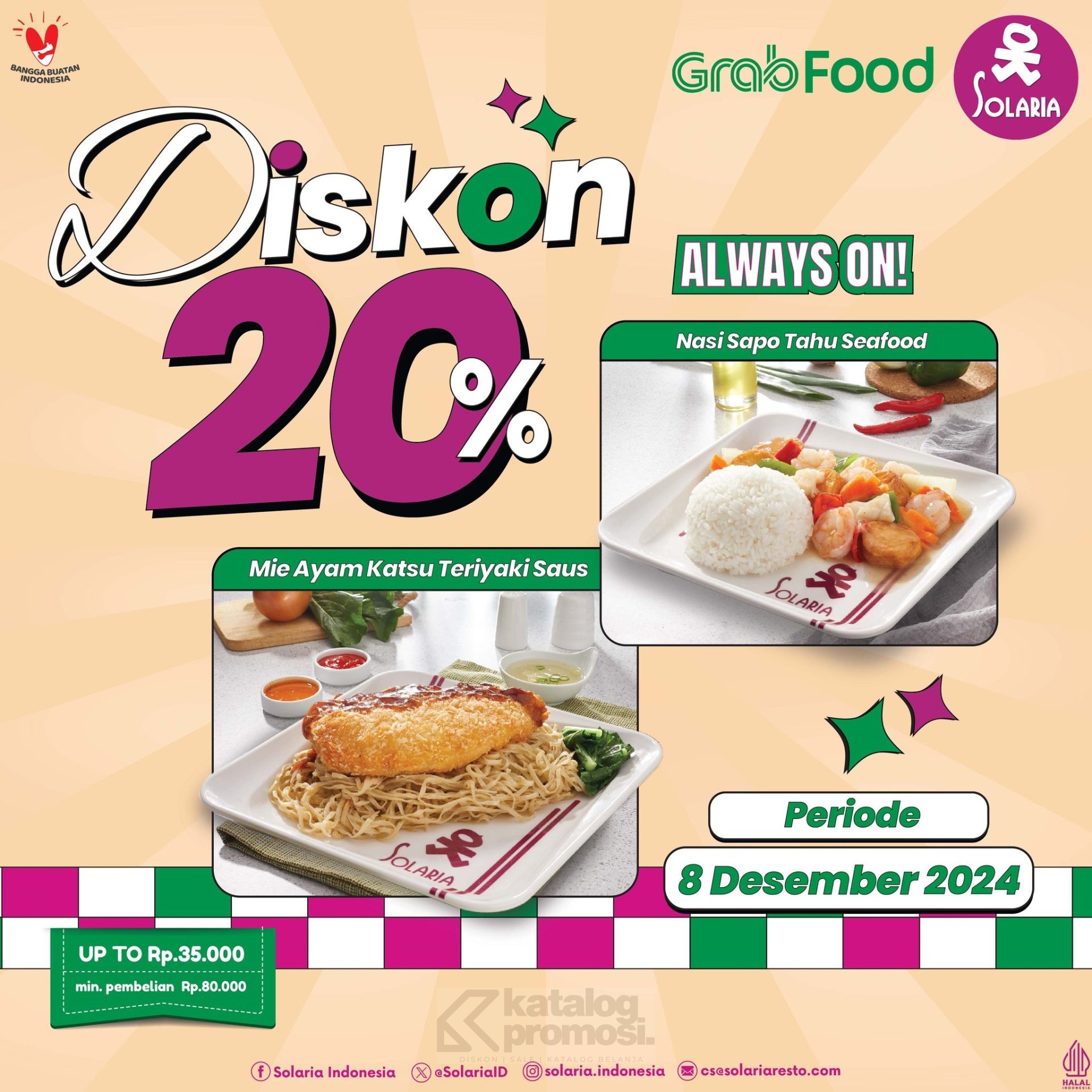 PROMO SOLARIA DISKON GRABFOOD HEMAT HINGGA 20%