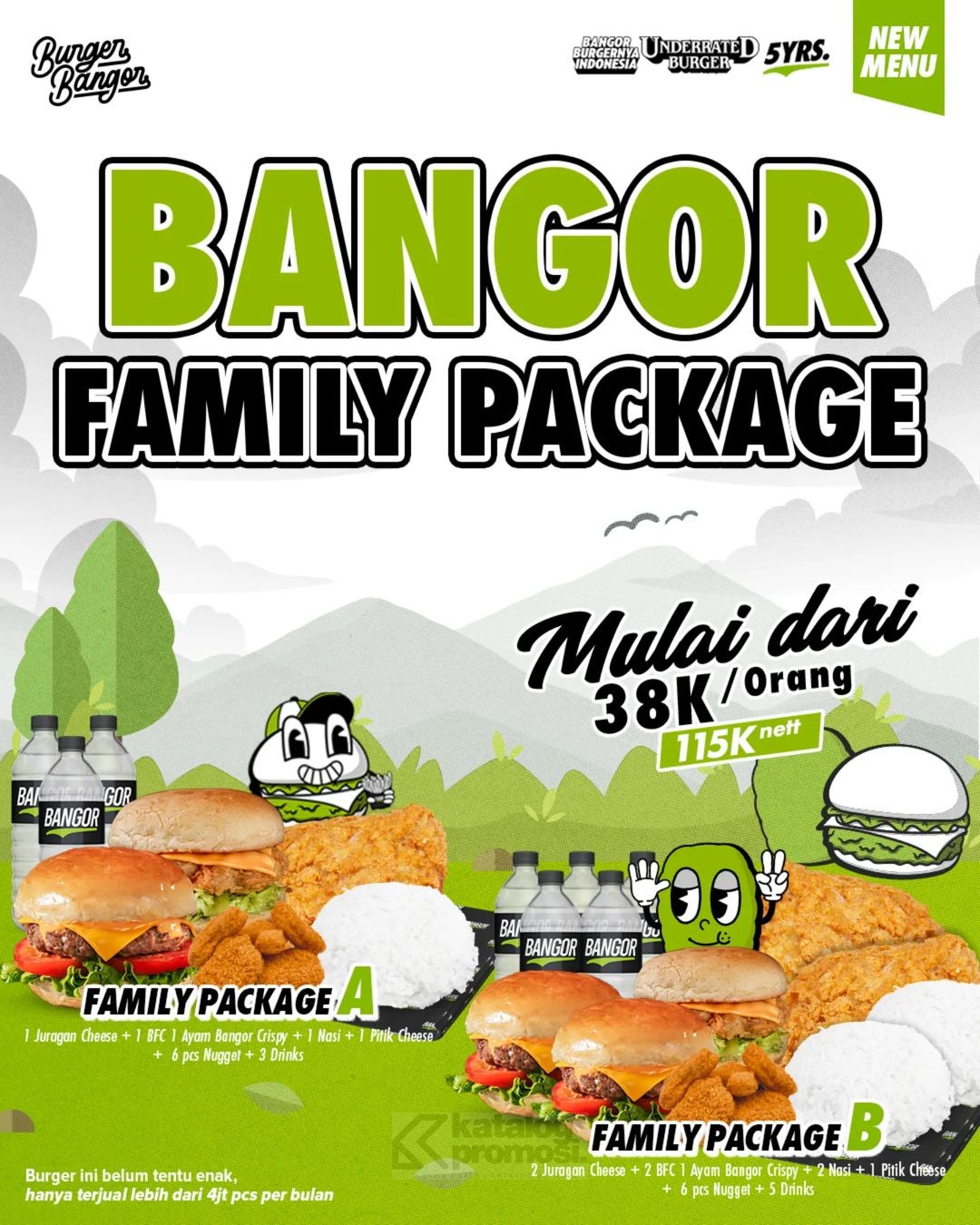 Promo BURGER BANGOR FAMILY PACKAGE cuma Rp. 115RIBUAN