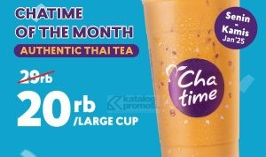 Promo CHATIME TEA MONTH SPECIAL TREATS Authentic Thai Tea cuma Rp. 20.000