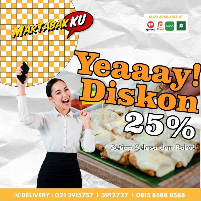 Promo MARTABAKKU Diskon 25% Khusus hari Selasa dan Rabu*