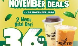 Promo Yuba Tea November Deals 2 Minuman mulai Rp. 36.000