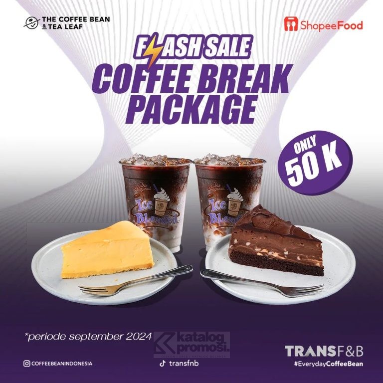 Promo The Coffee Bean ShopeeFood Flash Sale - Coffee Break Package cuma Rp. 50K