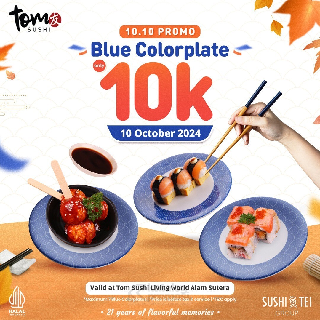 Promo 10.10 TOM SUSHI Blue Colorplate For Only Rp 10K*