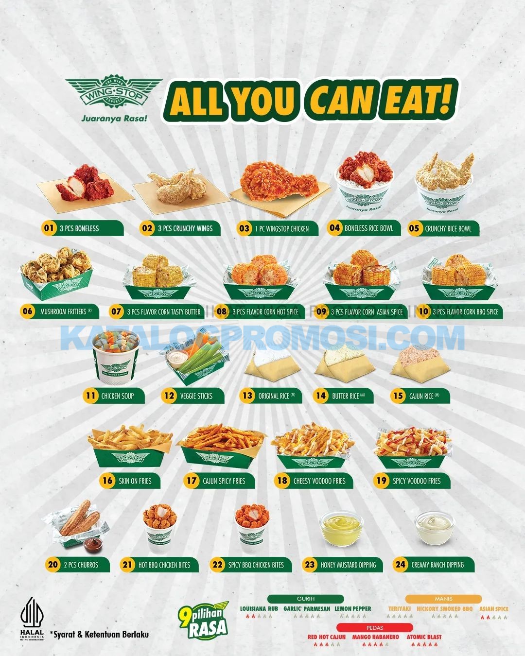 Promo WINGSTOP ALL YOU CAN EAT MAKAN SEPUASNYA mulai Rp. 70RIBUAN aja