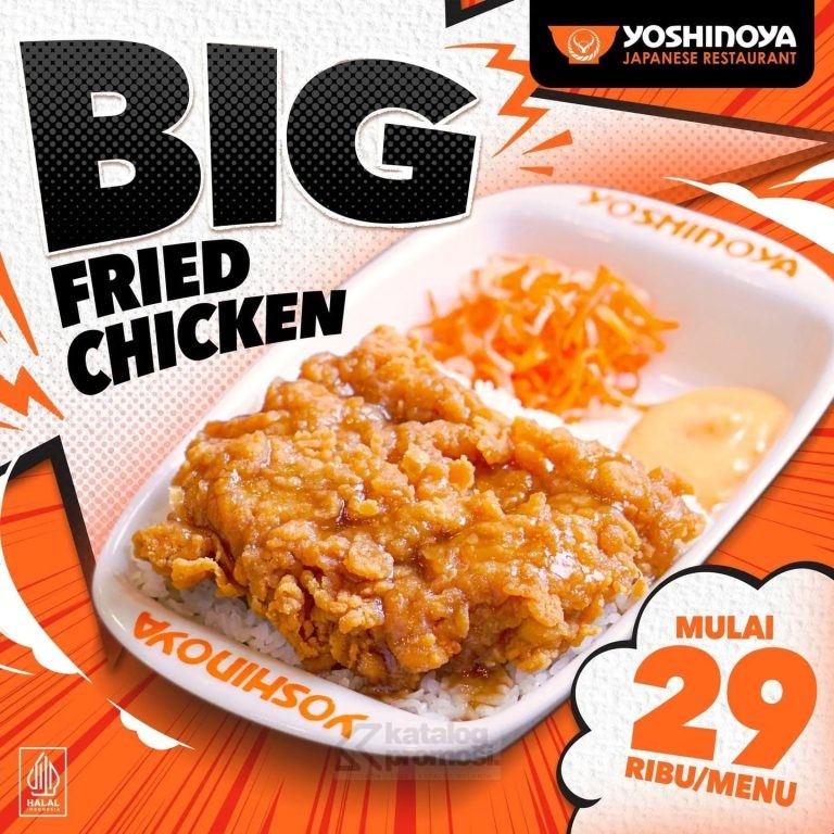 PROMO YOSHINOYA BIG FRIED CHICKEN Mulai 29 Ribu Aja*