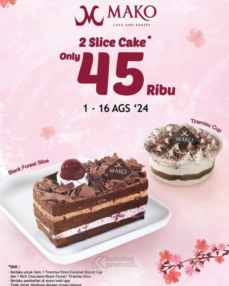 Promo MAKO Cake & Bakery DUO FAVORITE SLICE CAKE* ONLY Rp 45.000