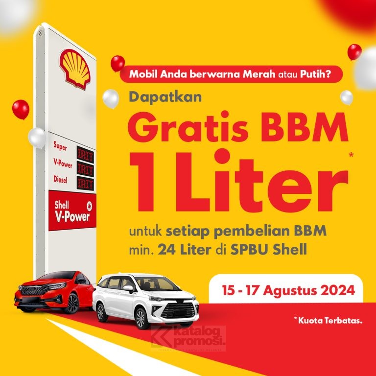 PROMO 17 AGUSTUS SHELL GRATIS BBM 1 LITER BERLAKU di tanggal 15-17 Agustus 2024