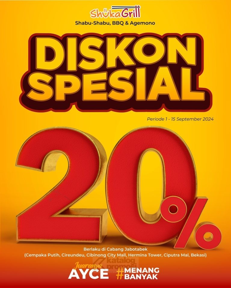 Promo SHUKAGRILL DISKON SPESIAL 20%