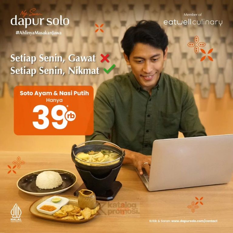 Promo DAPUR SOLO PAKET SOTO AYAM + NASI PUTIH cuma Rp. 39RB