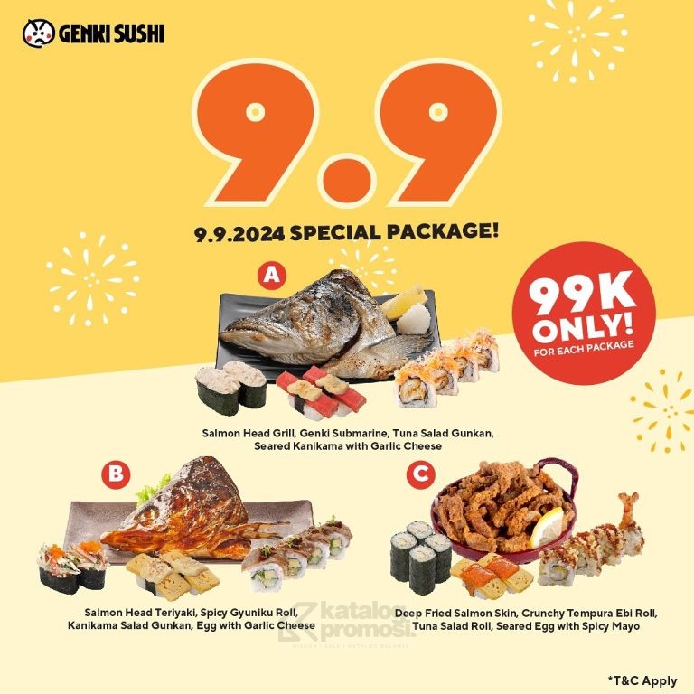 Promo Genki Sushi 9.9 Special Package Cuma 99K aja/ Paket*