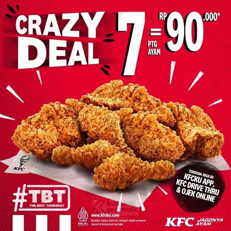 Promo KFC KAMIS TBT / THE BEST THURSDAY 7 POTONG AYAM cuma 90RIBU*