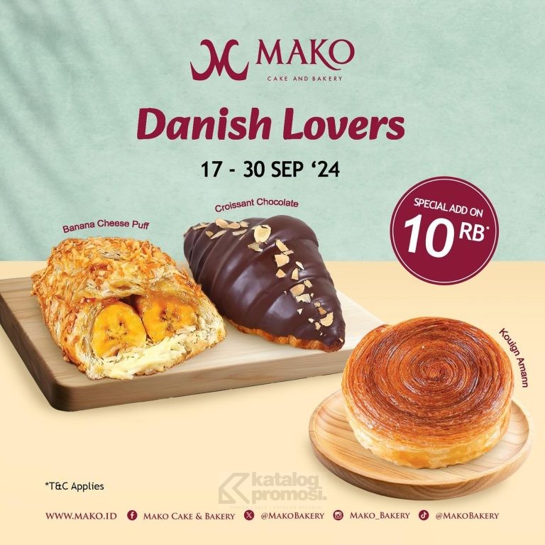 Promo MAKO CAKE & BAKERY Roti Danish Cuma 10K*