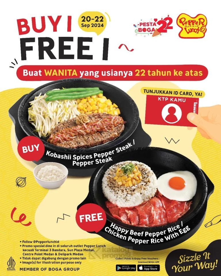 PROMO PEPPER LUNCH BELI 1 GRATIS 1 Khusus Wanita Di Atas 22 tahun*