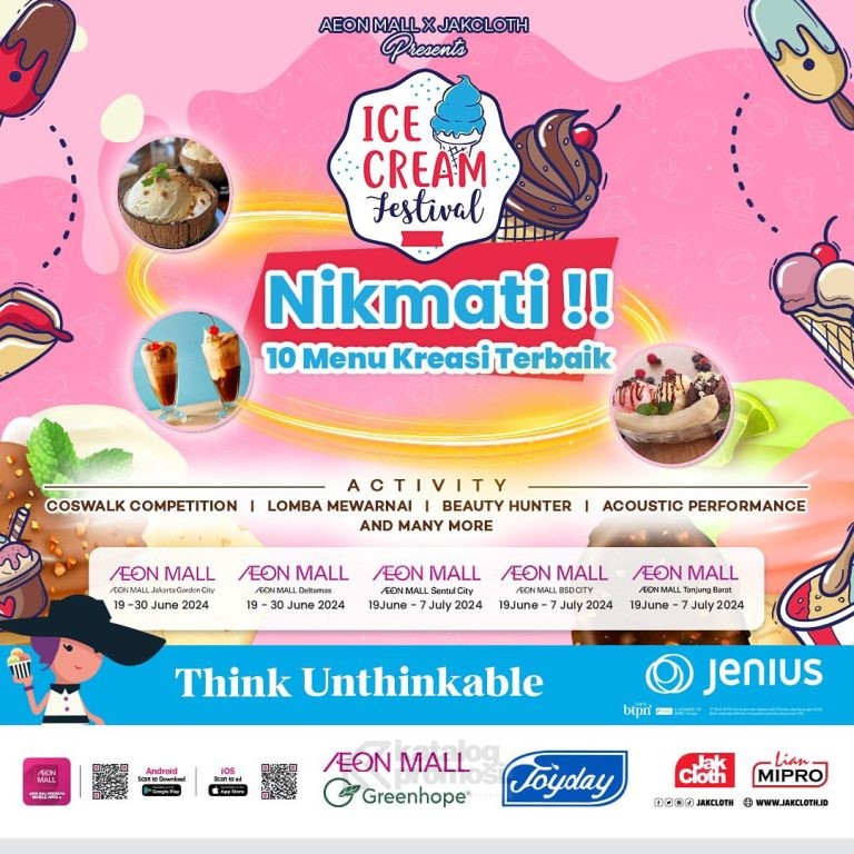 ICE CREAM FESTIVAL BERSAMA AEON MALL - MAKAN ES KRIM SEPUASNYA mulai RP. 5RIBU AJA