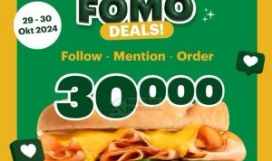 Promo Subway FOMO Deals! Beli Sandwich ini cuma Rp. 30ribuan aja !