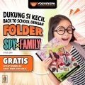 Promo YOSHINOYA Back to School GRATIS Plastic F4 Folder Spy x Family setiap pembelian paket KIDS Meal Menu!