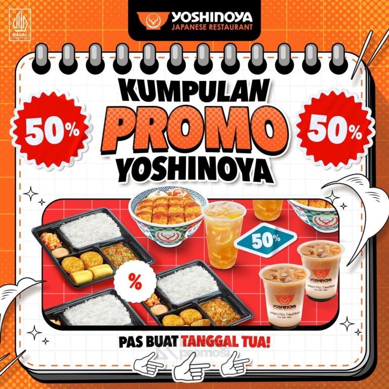 Promo YOSHINOYA SPESIAL PAYDAY DISKON HINGGA 50% DAN BELI 1 GRATIS 1