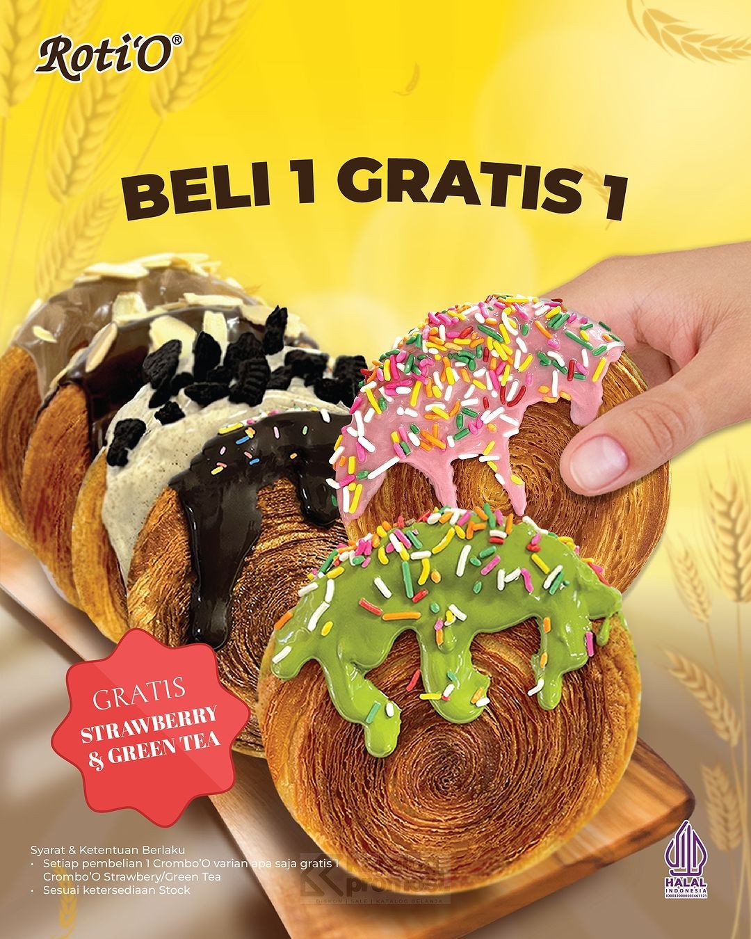 Promo ROTI’O BELI 1 GRATIS 1 CROMBO’O