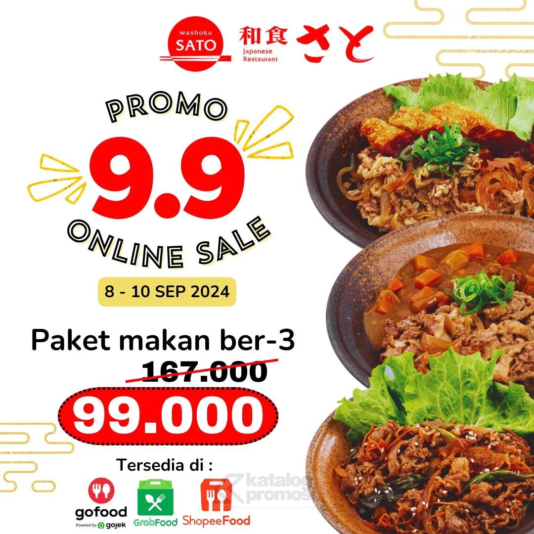 Promo WASHOKU SATO 9.9 ONLINE SALE - PAKET BERTIGA cuma Rp. 99.000