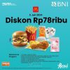 PROMO MCDONALDS BNI DISKON RP 78.000 DENGAN KARTU DEBIT BNI hanya 1 hari, tanggal 05 Juli 2024