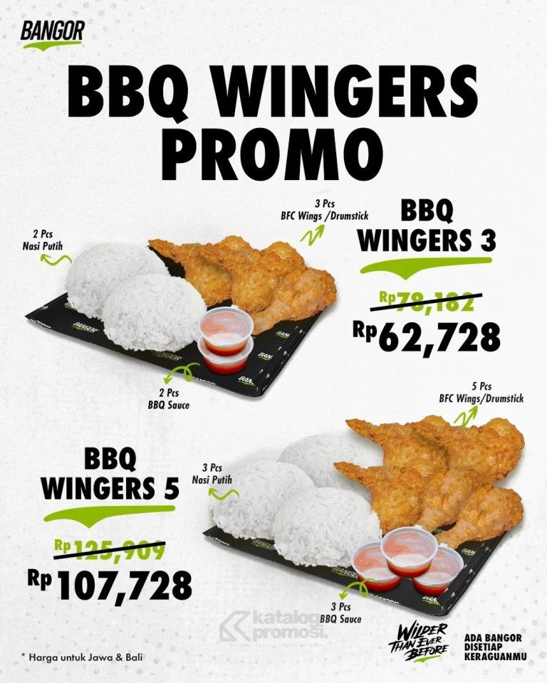 Promo Burger Bangor BBQ Wingers mulai Rp. 62.728