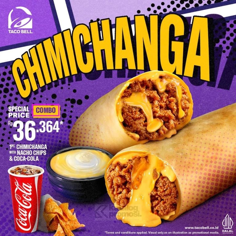 Promo TACOBELL NEW! Chimichanga Taco Bell Combo Only Rp 36.364!