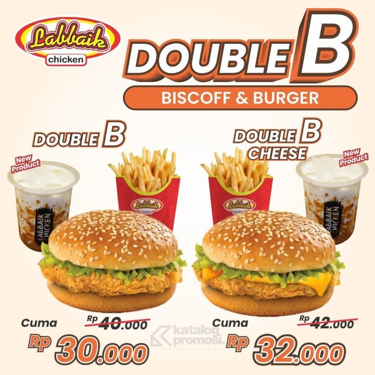 Promo LABBAIK NEW MENU‼️ DOUBLE B Biscoff & Burger mulai Rp. 30RIBUAN aja