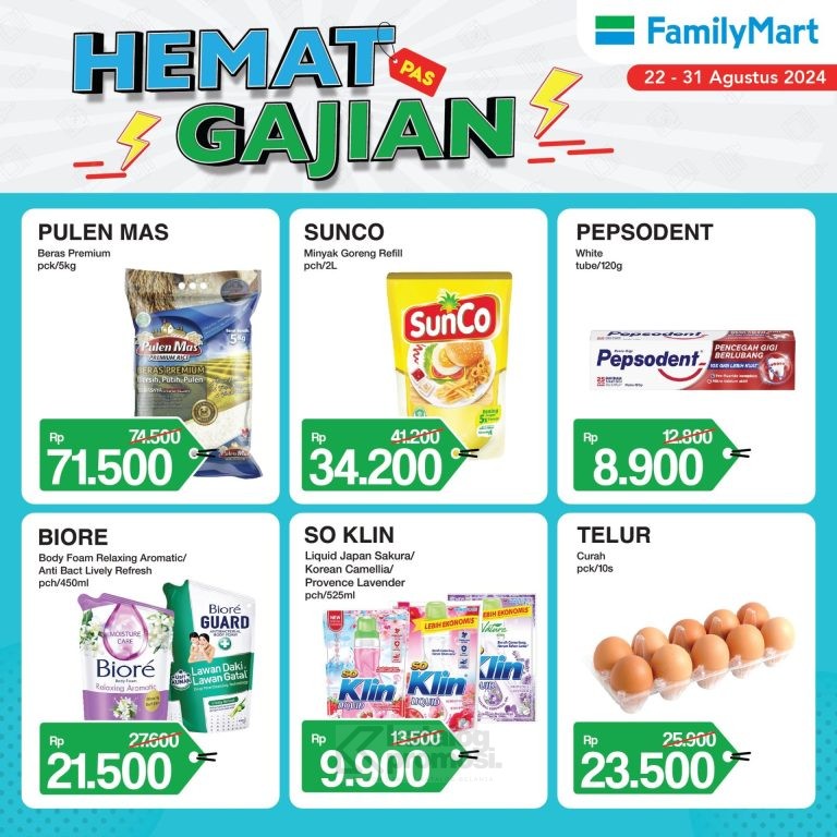 Promo FAMILYMART HEMAT GAJIAN periode 22-31 Agustus 2024