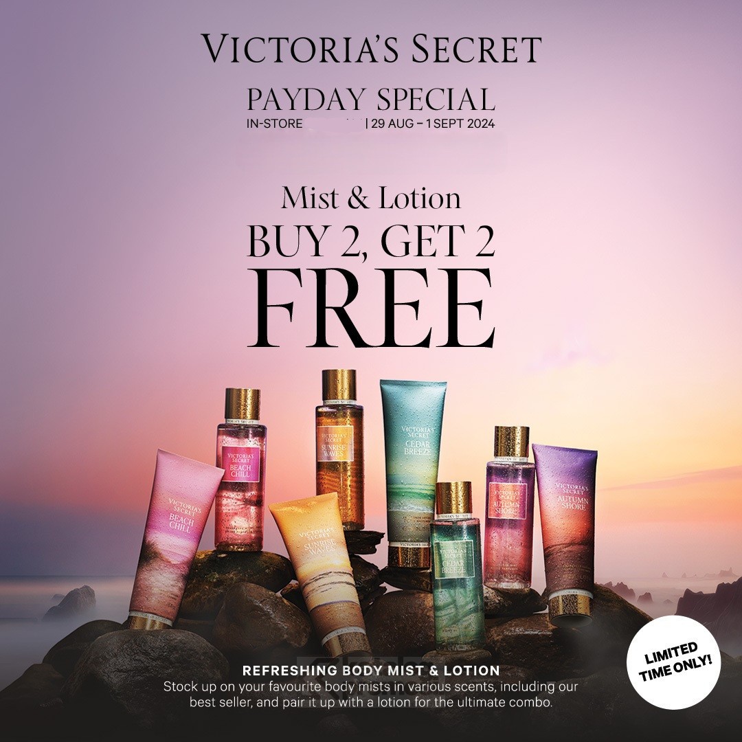 Promo Victoria’s Secret Biggest Sale mist dan lotion favorit mulai Rp. 109.000