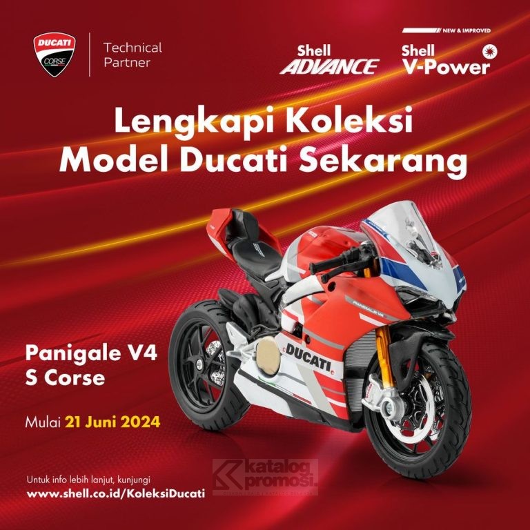 Promo SHELL INDONESIA ISI BENSIN DAN DAPATKAN Koleksi Model Ducati Panigale V4 S Corse mulai tanggal 21 Juni 2024