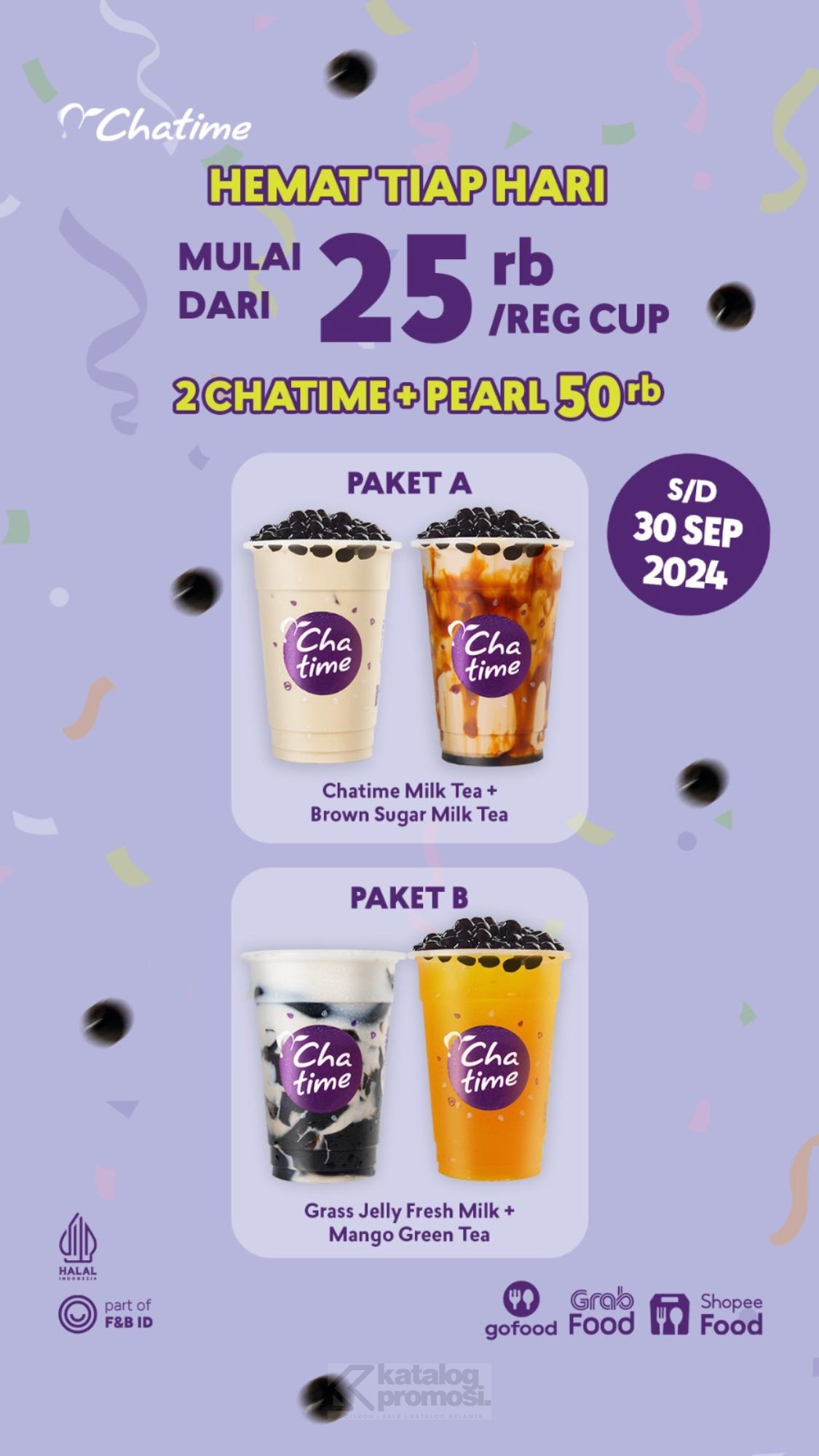 Promo Chatime Hemat Tiap Hari! Nikmati Minuman Favoritmu Mulai Dari 18 Ribu!