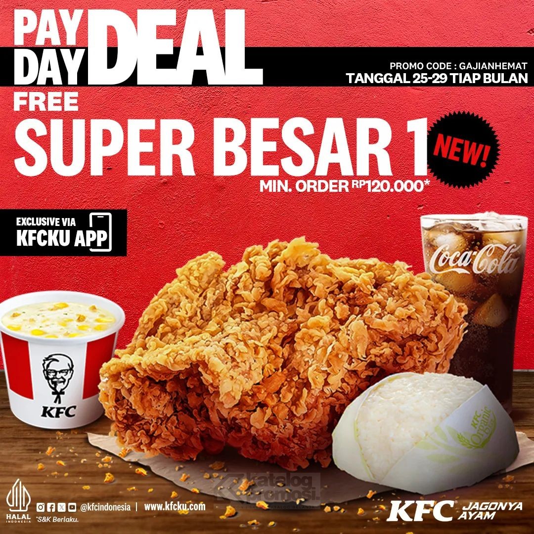 PROMO KFC INDONESIA PAYDAY DEAL GRATIS Super Besar 1 new