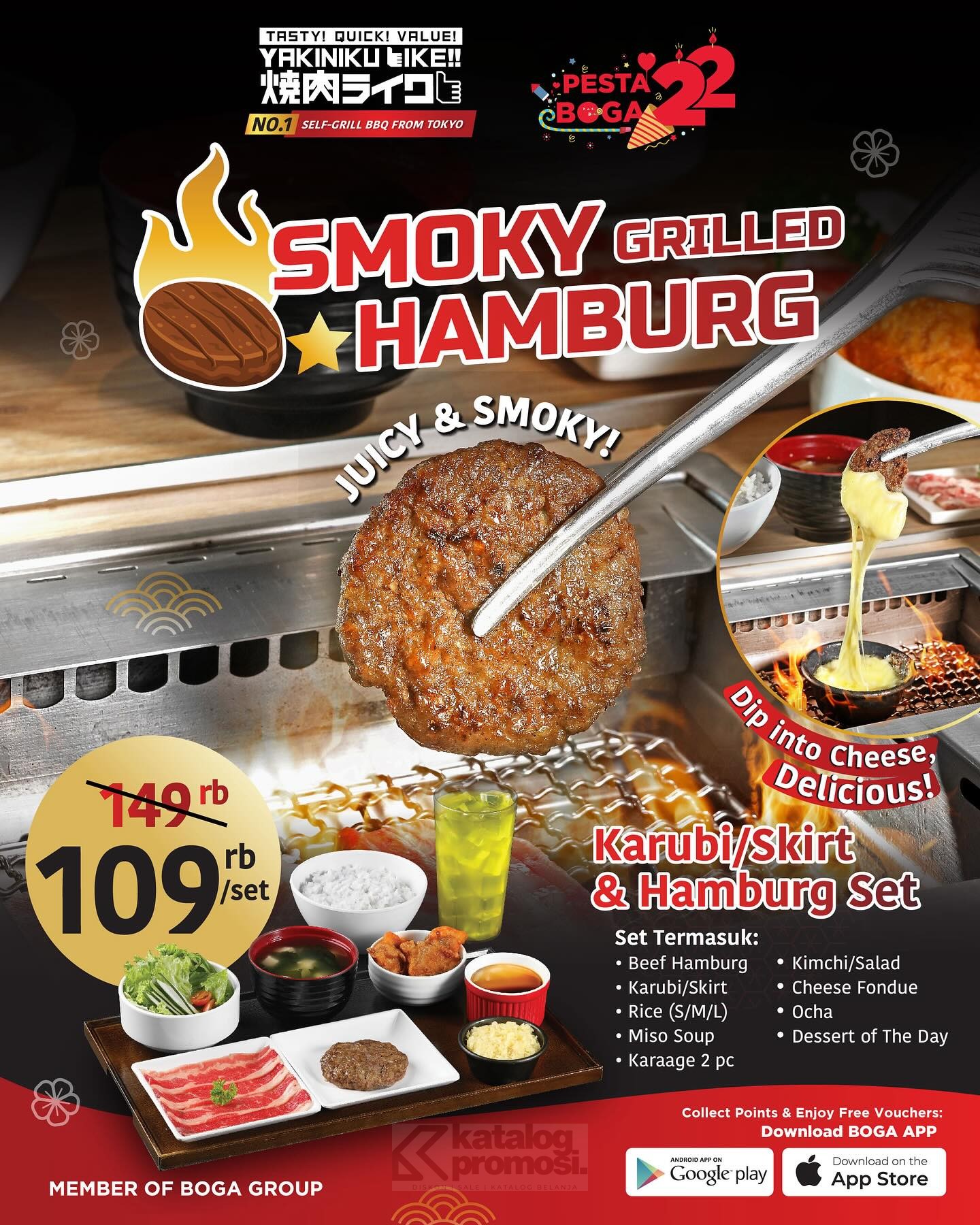 PROMO YAKINIKULIKE Menu Baru! Smoky Grilled Hamburg Set HARGA SPESIAL mulai Rp. 109RIBU/set