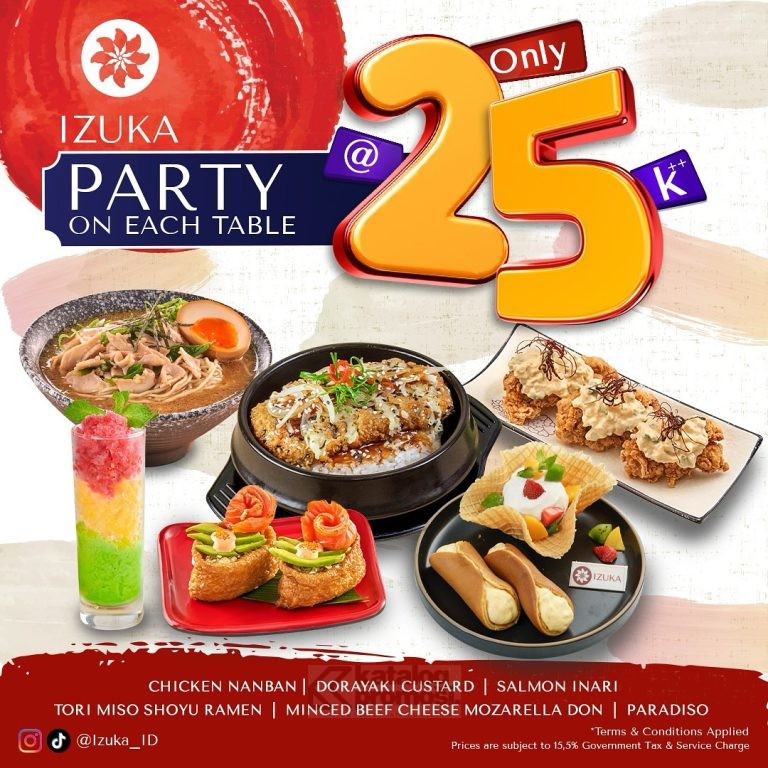 Promo IZUKA PARTY ON EACH TABLE only Rp. 25.000