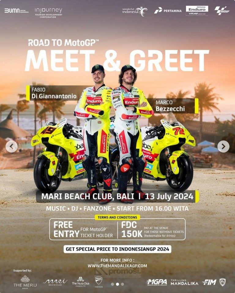 Road to MotoGP™ Indonesia 2024 Meet and Greet with the Pertamina Enduro VR46 Racing Team riders tanggal 13 Juli 2024